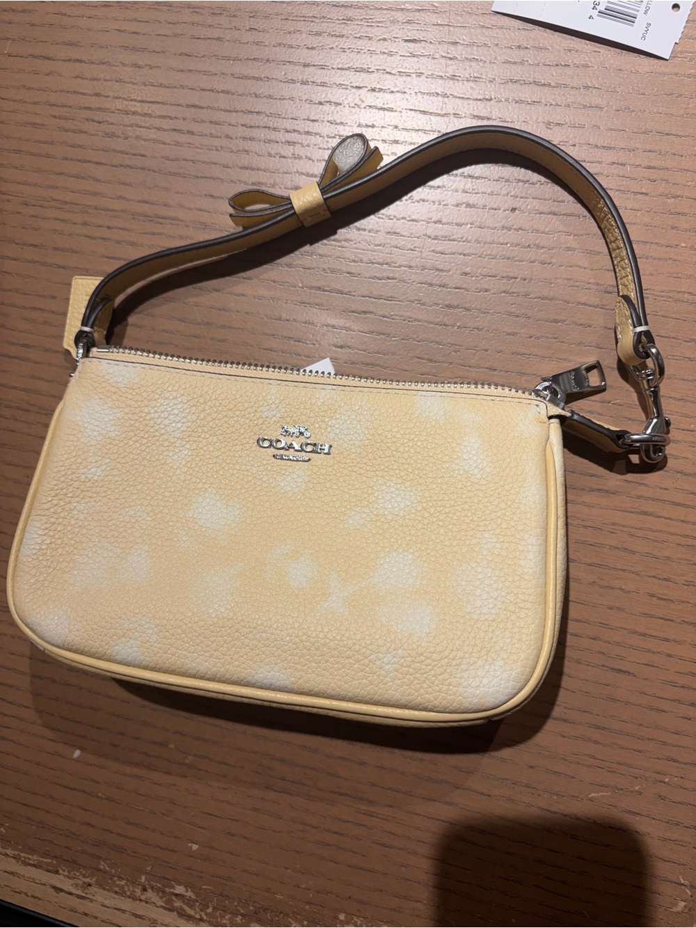 Coach Yellow & White Floral Zip Wristlet